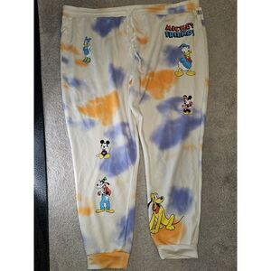 Disney Womens Mickey & Friends Tie Dye Lightweight Sweatpants Jogger Size 3XL